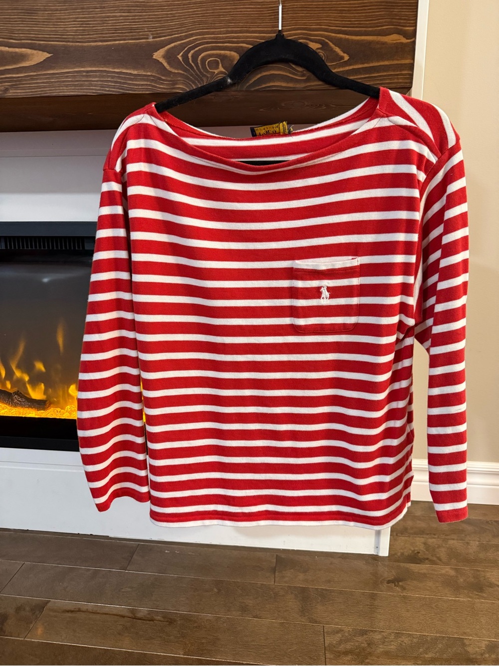 Ralph Lauren Red & White Stripe Top